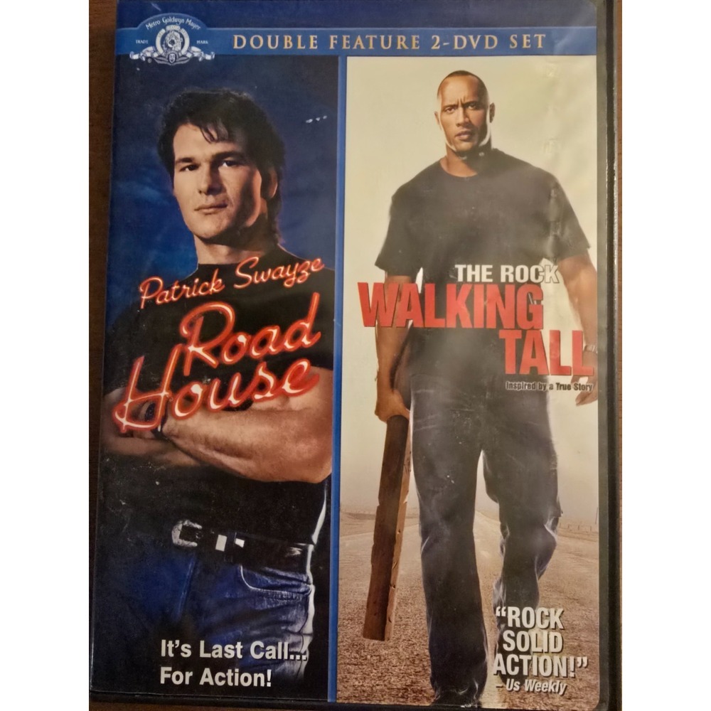 Road House/Walking Tall DVD. Swayze, The Rock, Excellent Condition